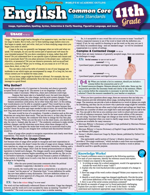 Cover image for book QuickStudy - ENGLISH COMMON CORE 11TH GRADE