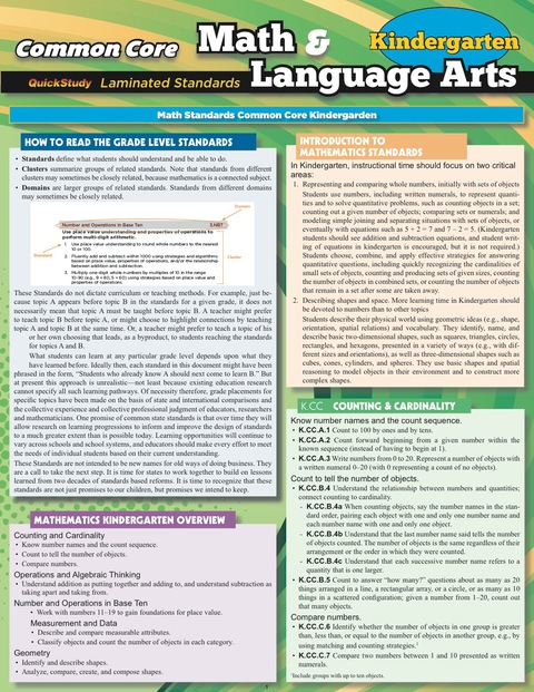 Cover image for book Quickstudy -CCSS: MATH & LANGUAGE ARTS
