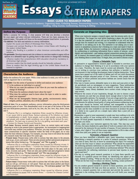 Cover image for book QuickStudy - ESSAYS & TERM PAPERS