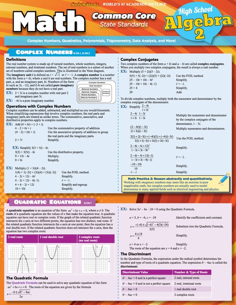 Cover image for book QuickStudy - MATH COMMON CORE ALGEBRA 2