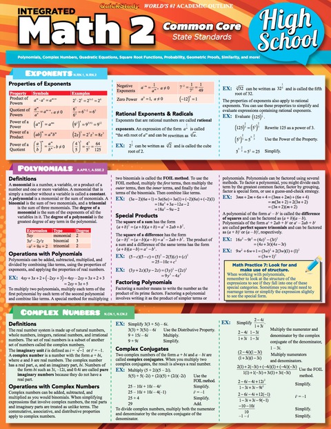 Cover image for book QuickStudy - MATH 2 COMMON CORE 10TH GRADE