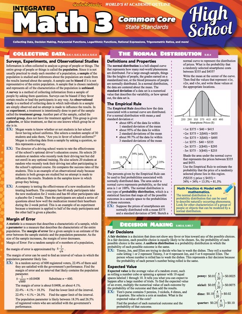 Cover image for book QuickStudy - MATH 3 COMMON CORE 11TH GRADE