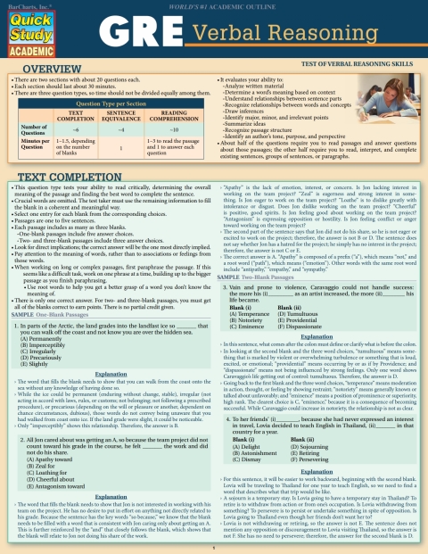 Cover image for book GRE - Verbal Reasoning