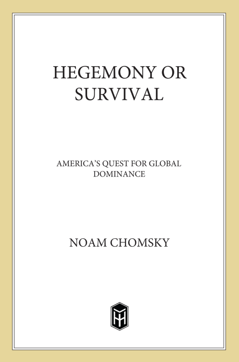 Cover image for book Hegemony or Survival