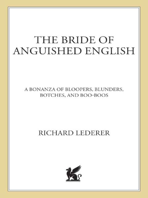 Cover image for book The Bride of Anguished English