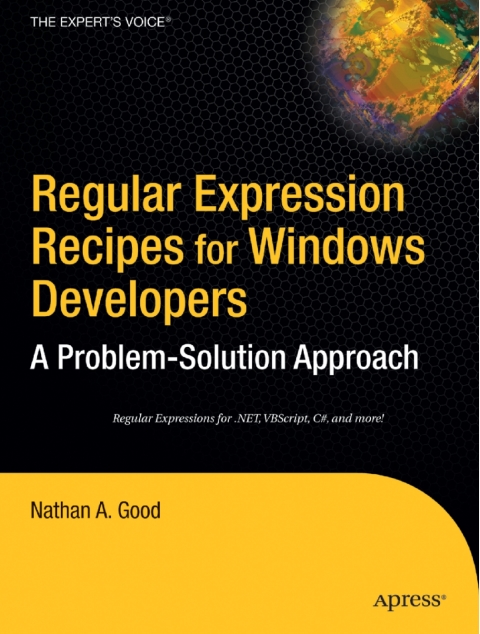 Cover image for book Regular Expression Recipes for Windows Developers