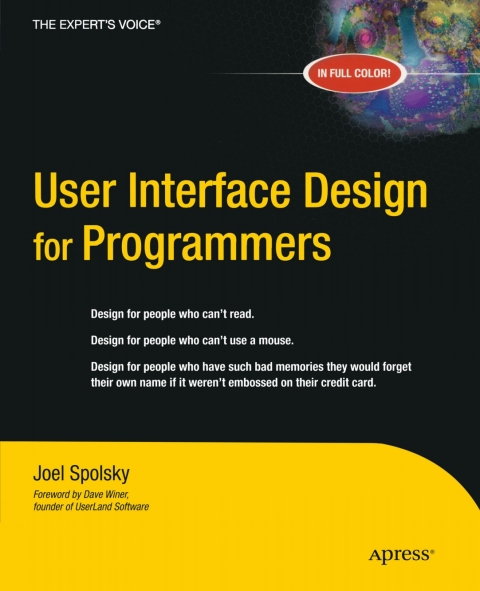 Cover image for book User Interface Design for Programmers