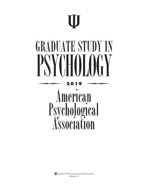 Cover image for book Graduate Study in Psychology