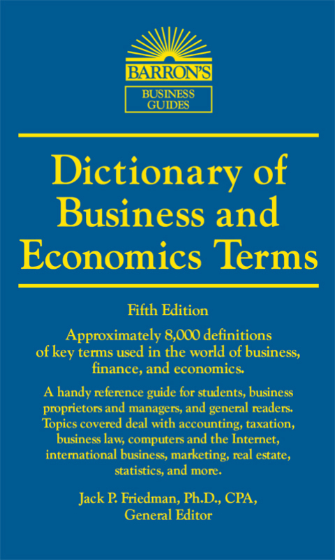Cover image for book Dictionary of Business and Economic Terms