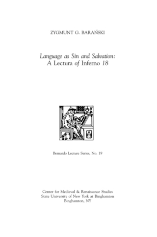 Language as Sin and Salvation: A Lectura of Inferno 18