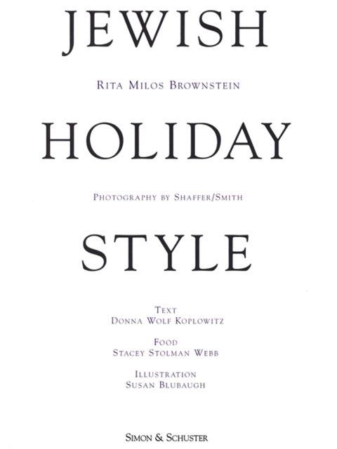 Cover image for book Jewish Holiday Style