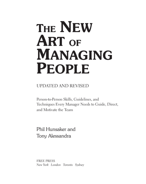 Cover image for book The New Art of Managing People