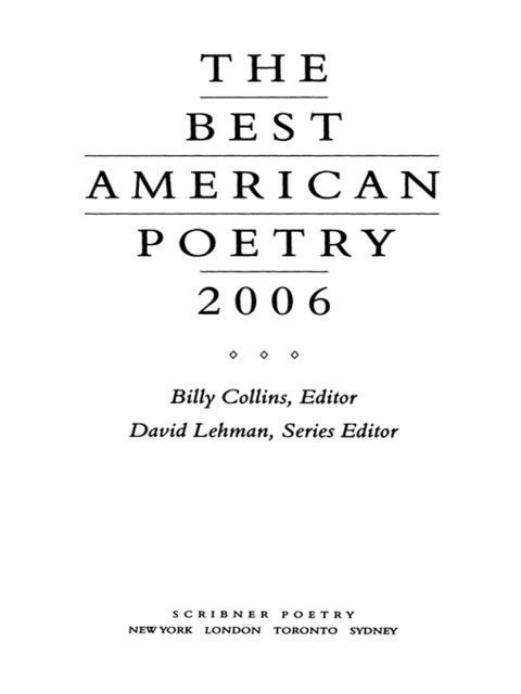 Cover image for book The Best American Poetry 2006