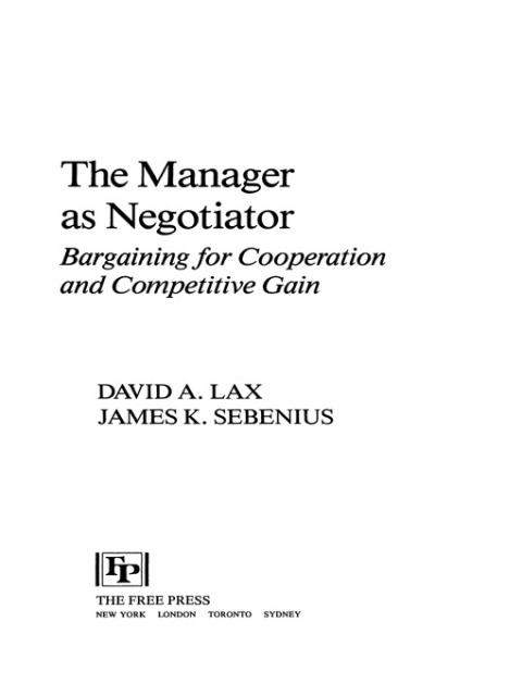 Cover image for book Manager as Negotiator