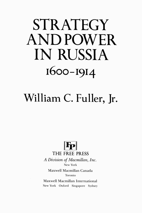 Cover image for book Strategy and Power in Russia 1600-1914