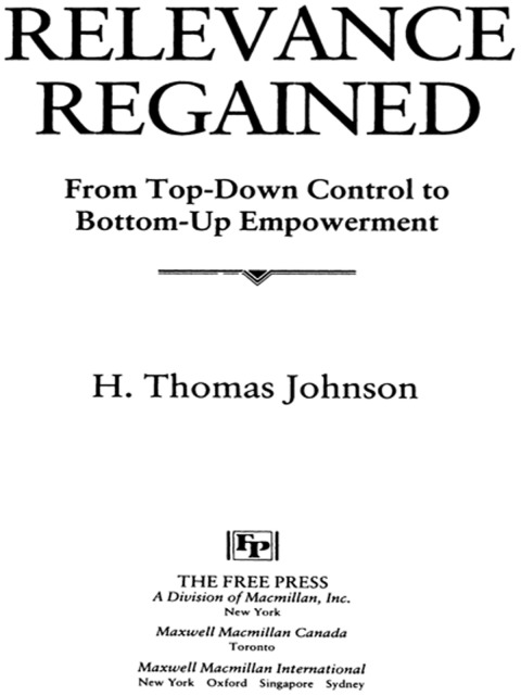 Cover image for book Relevance Regained
