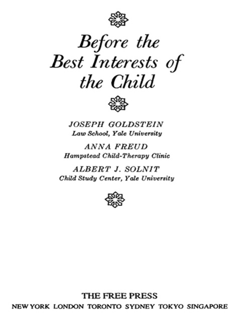 Cover image for book Before the Best Interests of the Child