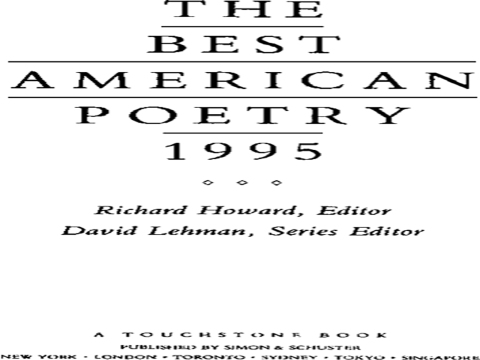 Cover image for book The Best American Poetry 1995
