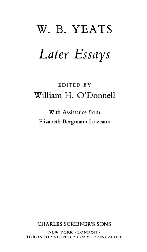 Cover image for book The Collected Works of W.B. Yeats Vol. V: Later Essays