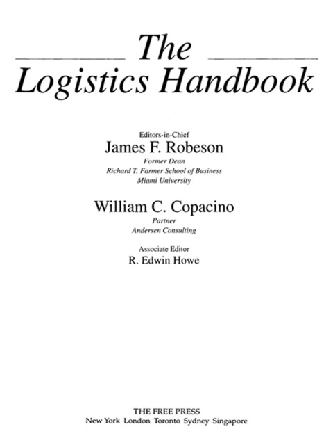 Cover image for book Logistics Handbook