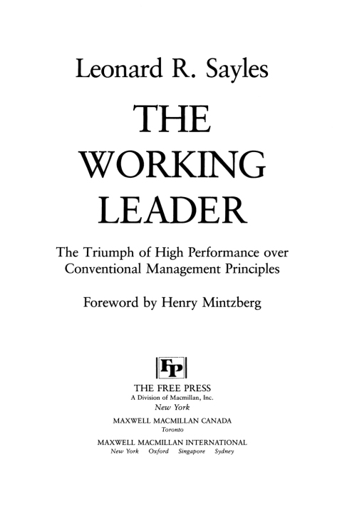 Cover image for book The Working Leader