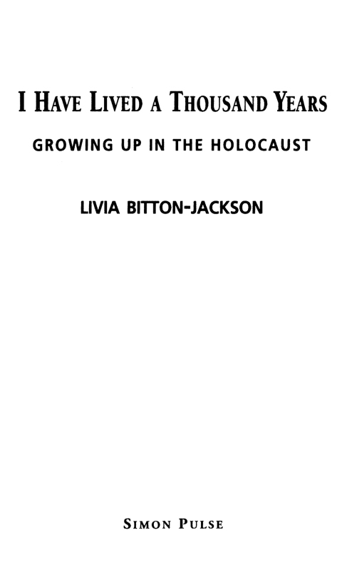 Cover image for book I Have Lived a Thousand Years
