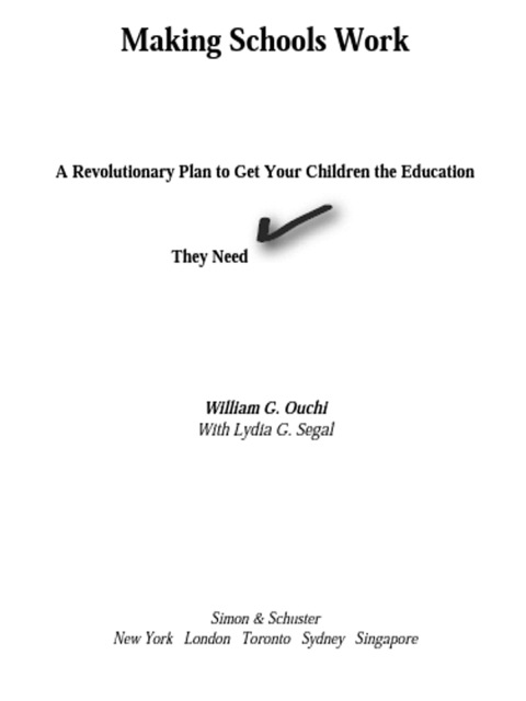 Cover image for book Making Schools Work