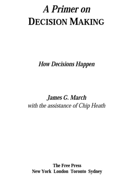 Cover image for book Primer on Decision Making