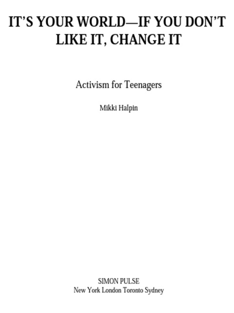 Cover image for book It's Your World--If You Don't Like It, Change It