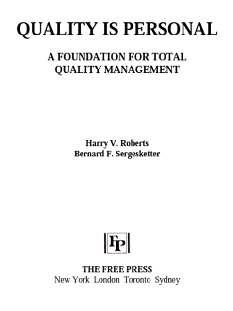 Cover image for book Quality Is Personal