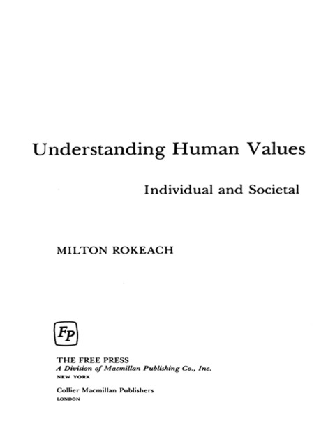 Cover image for book Understanding Human Values