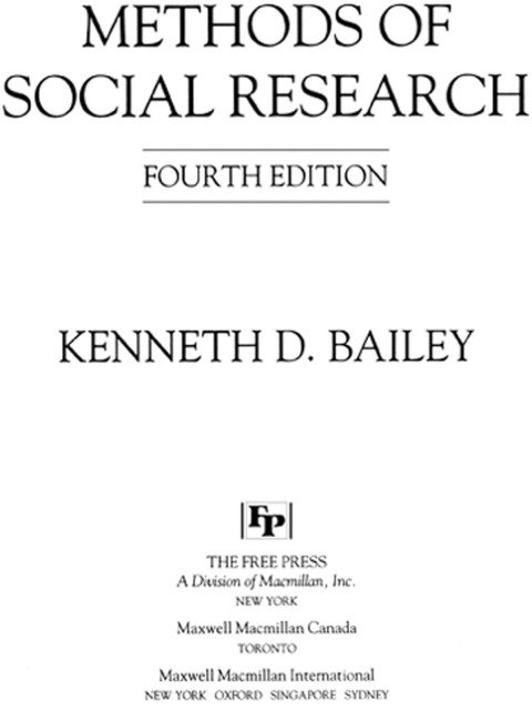 Cover image for book Methods of Social Research, 4th Edition