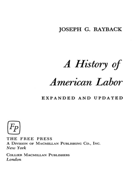 Cover image for book History of American Labor