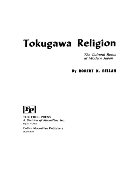Cover image for book Tokugawa Religion
