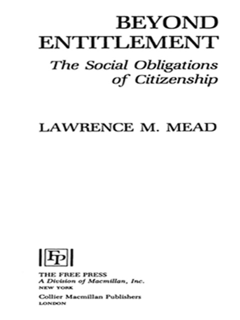 Cover image for book Beyond Entitlement