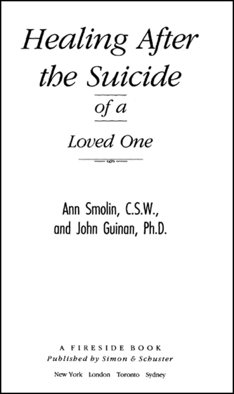 Cover image for book Healing After the Suicide of a Loved One