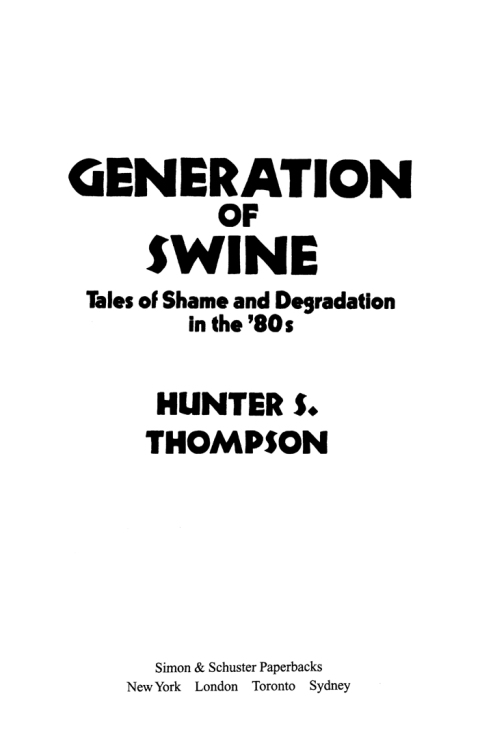 Cover image for book Generation of Swine