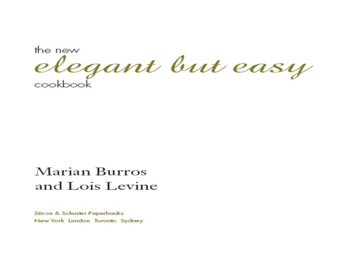 Cover image for book The New Elegant But Easy Cookbook