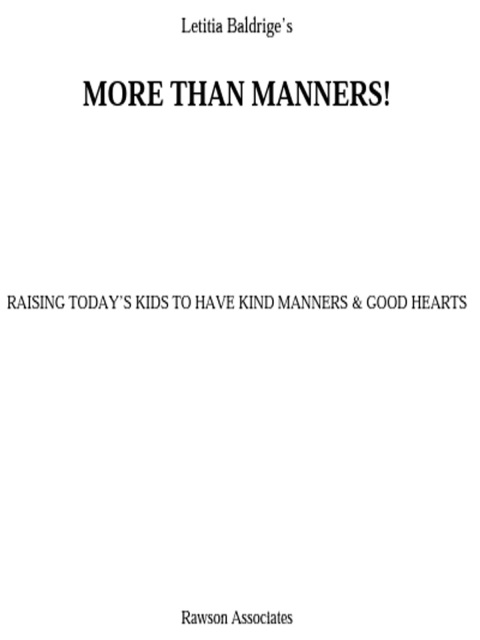 Cover image for book Letitia Baldrige's More Than Manners