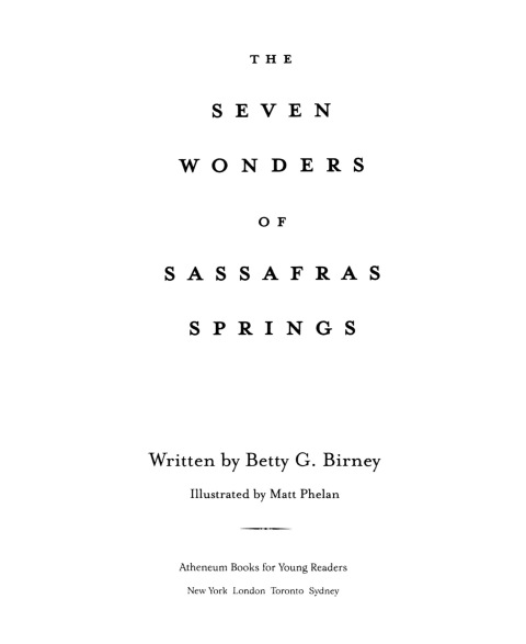 Cover image for book The Seven Wonders of Sassafras Springs