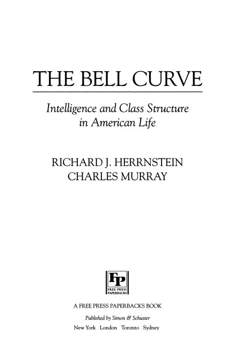 Cover image for book The Bell Curve