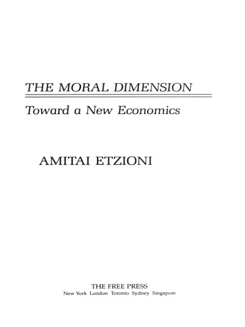 Cover image for book Moral Dimension