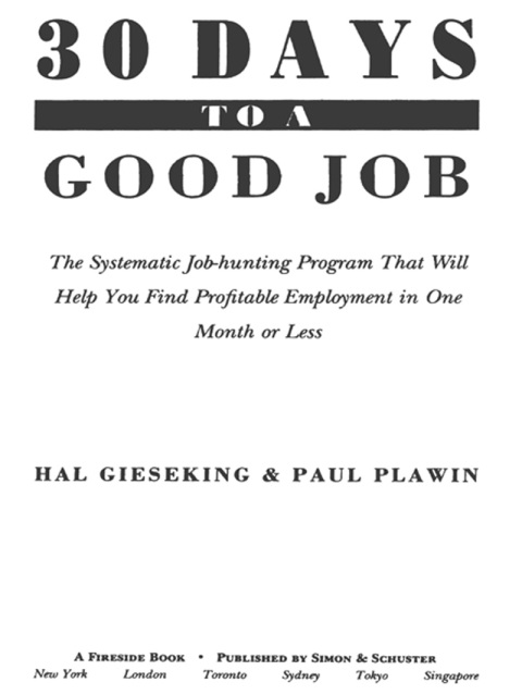 Cover image for book Thirty Days to a Good Job