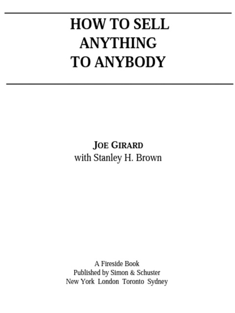 Cover image for book How to Sell Anything to Anybody