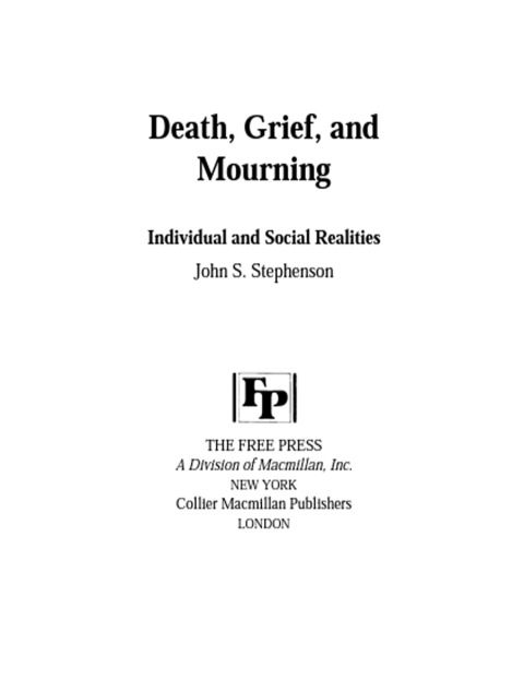 Cover image for book Death, Grief, and Mourning