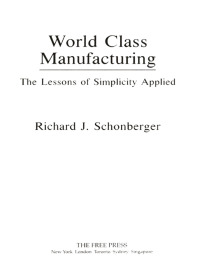 Cover image: World Class Manufacturing 9781416592549