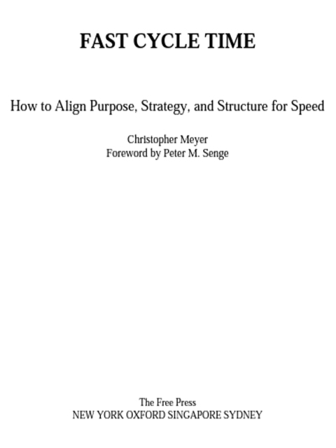 Cover image for book Fast Cycle Time