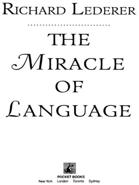 Cover image for book The Miracle of Language