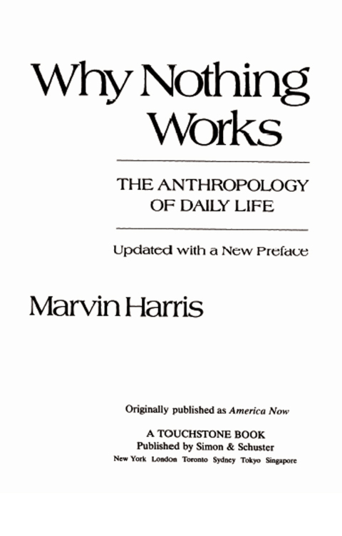 Cover image for book Why Nothing Works
