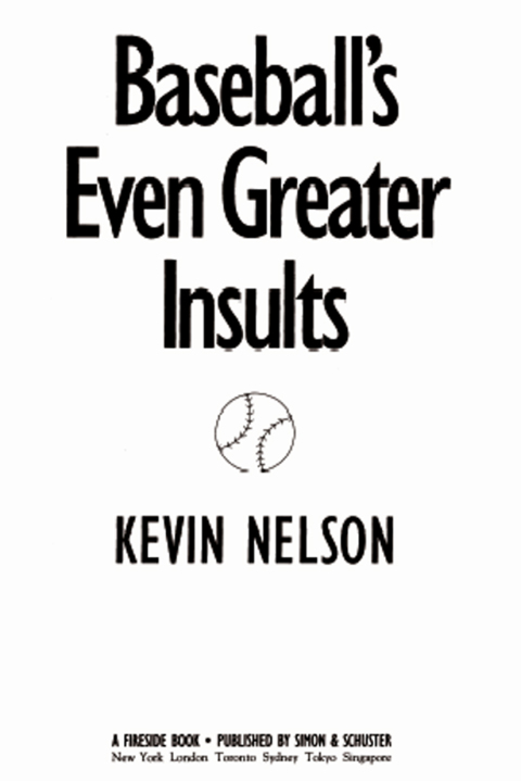 Cover image for book Baseball's Even Greater Insults: